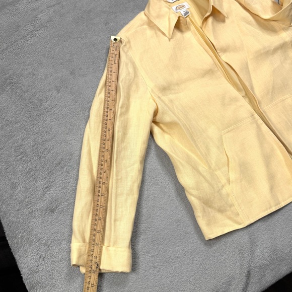 NWT Talbots Women's Yellow Linen Open Front Blazer Jacket Size 10 BRAND NEW! - Picture 10 of 11